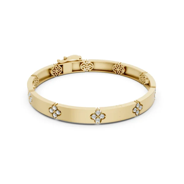 Floral Hinged Bracelet