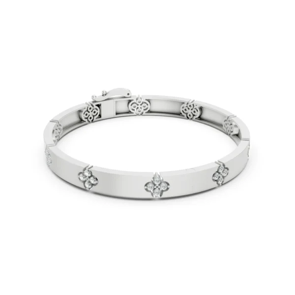 Floral Hinged Bracelet