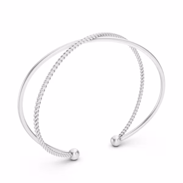 Double Band Bracelet in white gold