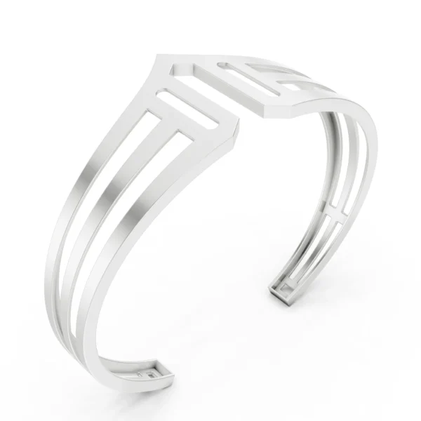 Chevron Cuff Bracelet in white gold