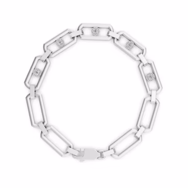Link Chain Bracelet in white gold