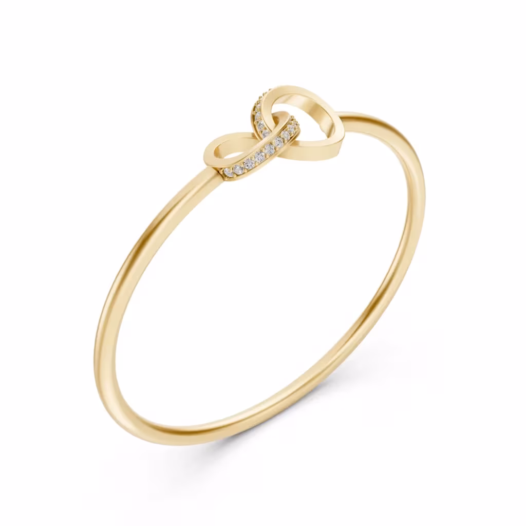 Interlocking Heart Bangle