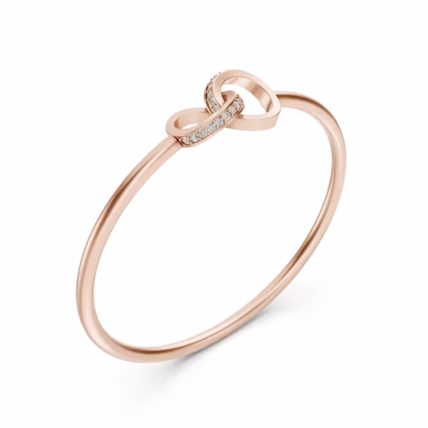 Interlocking Heart Bangle in rose gold