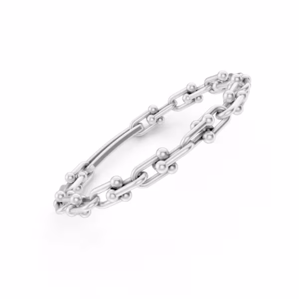 Chain Link Bracelet in white gold