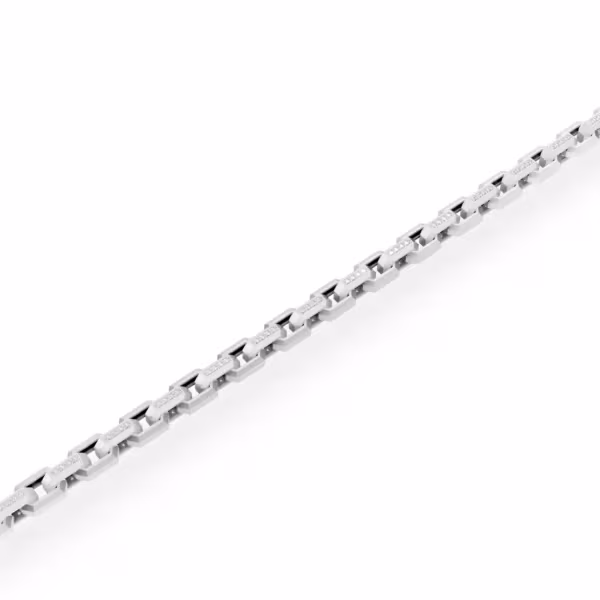 Hexagon Link Bracelet in white gold