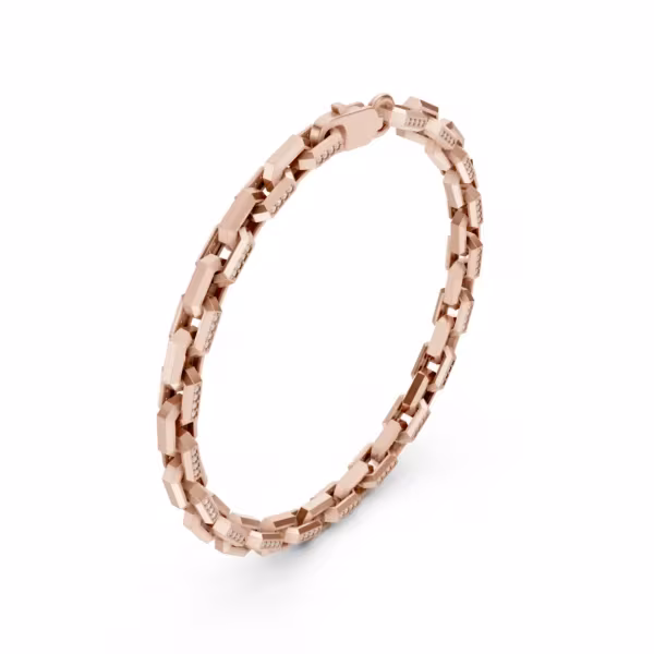Hexagon Link Bracelet in rose gold