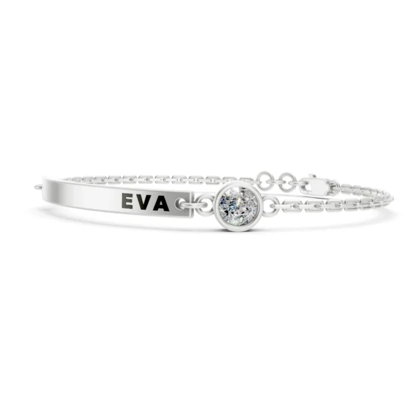Engraved Name Bracelet in white gold