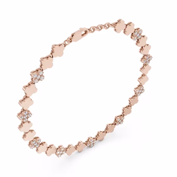 Clover Chain Bracelet in rose gold