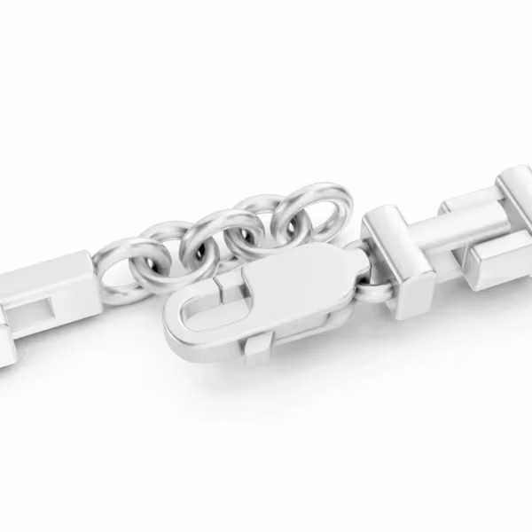 Square Chain Bracelet in white gold