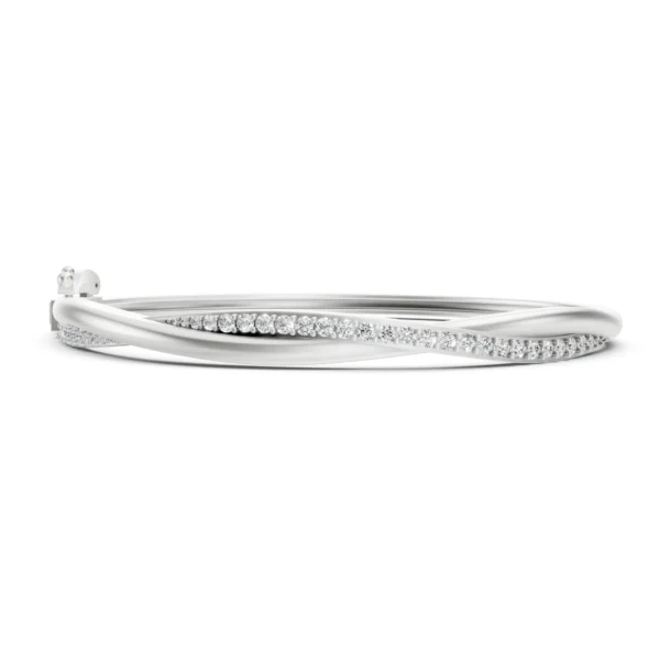 Twisted Bangle Bracelet in white gold