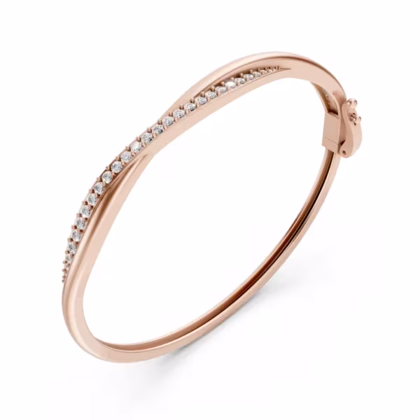 Twisted Bangle Bracelet in rose gold