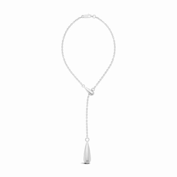 Gold Teardrop Lariat Necklace
