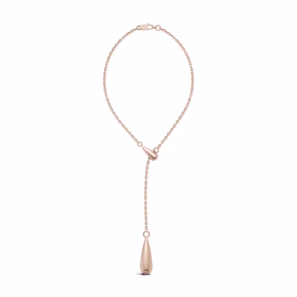 Gold Teardrop Lariat Necklace