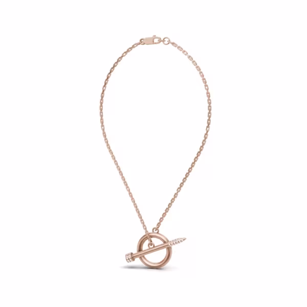 Gold Diamond Nail Necklace