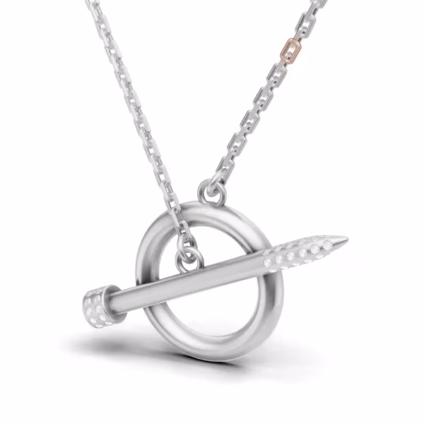 Gold Diamond Nail Necklace