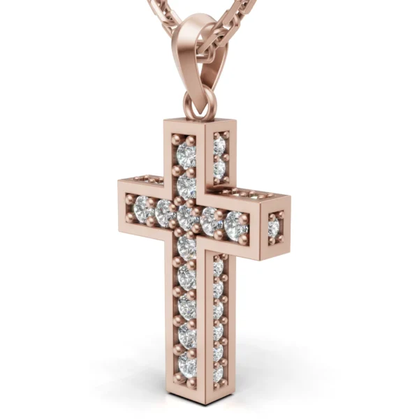 Classic Gold Cross Diamond Pendant