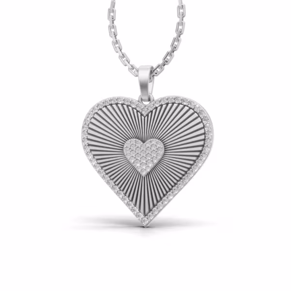 Gold Diamond Heart Pendant