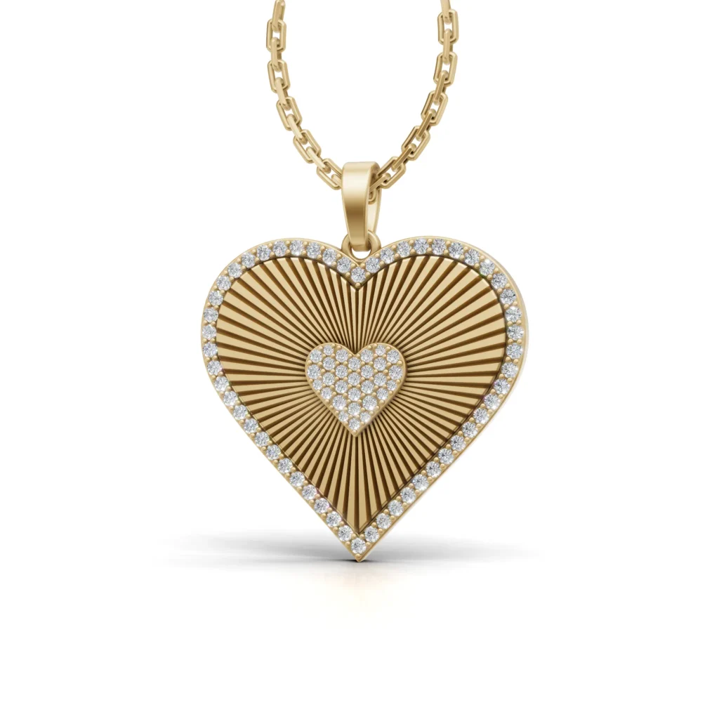Gold Diamond Heart Pendant