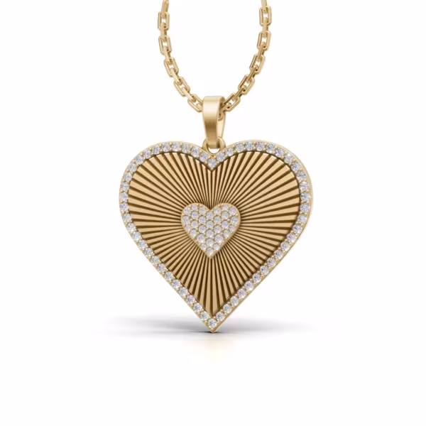 Gold Diamond Heart Pendant