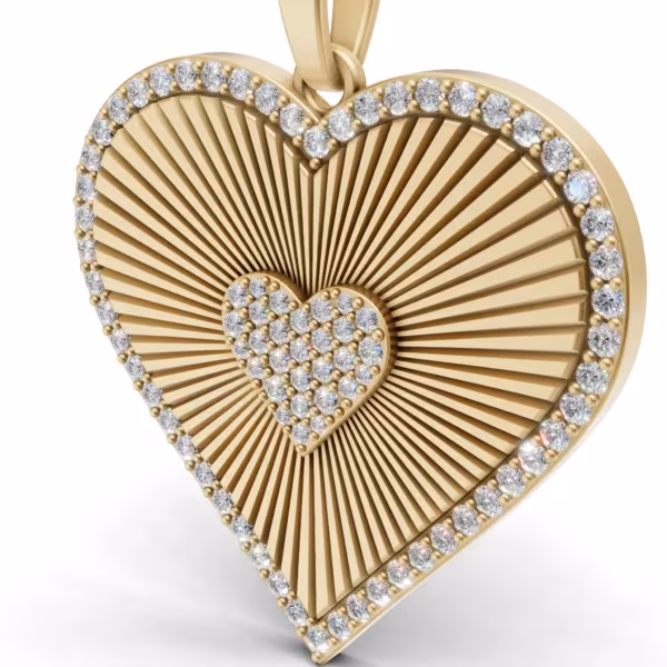 Gold Diamond Heart Pendant