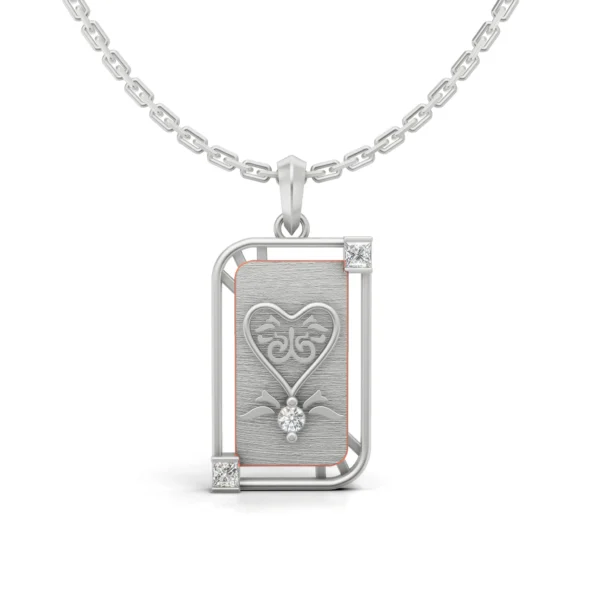 Tarot Card Heart Diamond Pendant