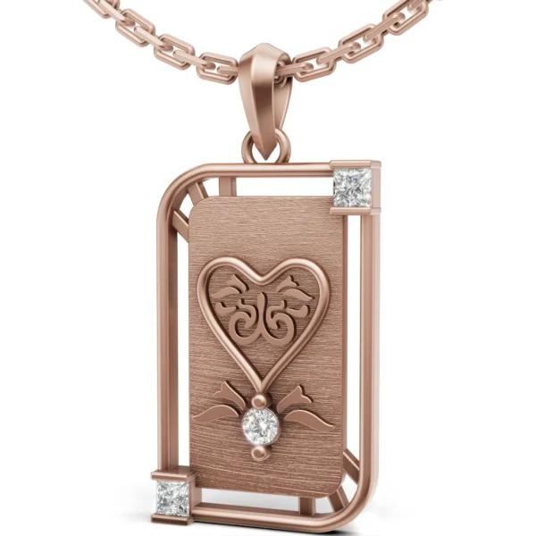 Tarot Card Heart Diamond Pendant