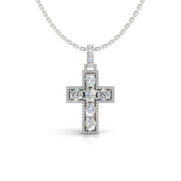 Diamond Halo Cross Pendant