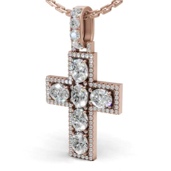 Diamond Halo Cross Pendant
