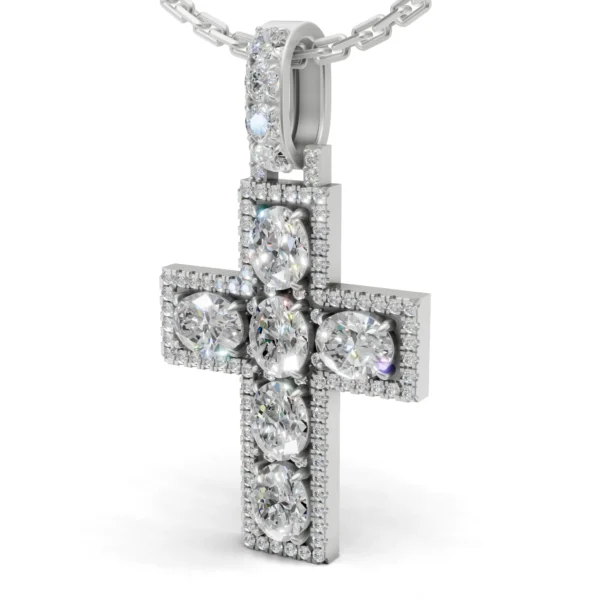 Diamond Halo Cross Pendant