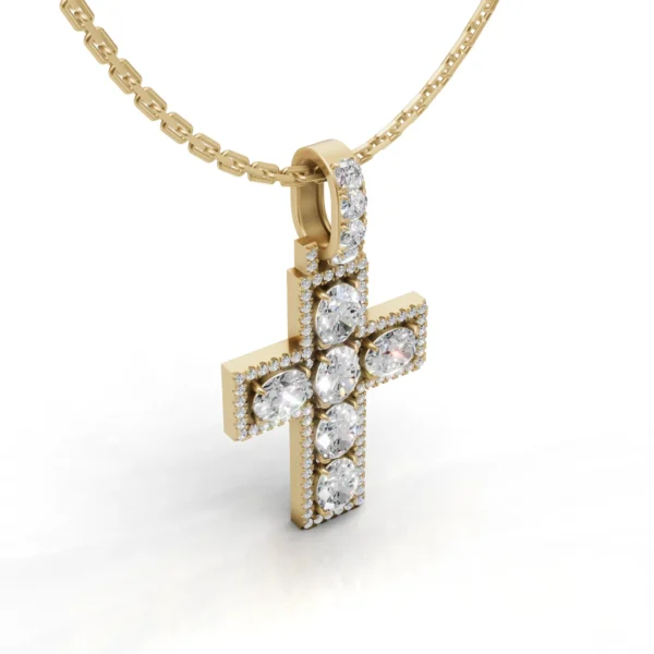 Diamond Halo Cross Pendant