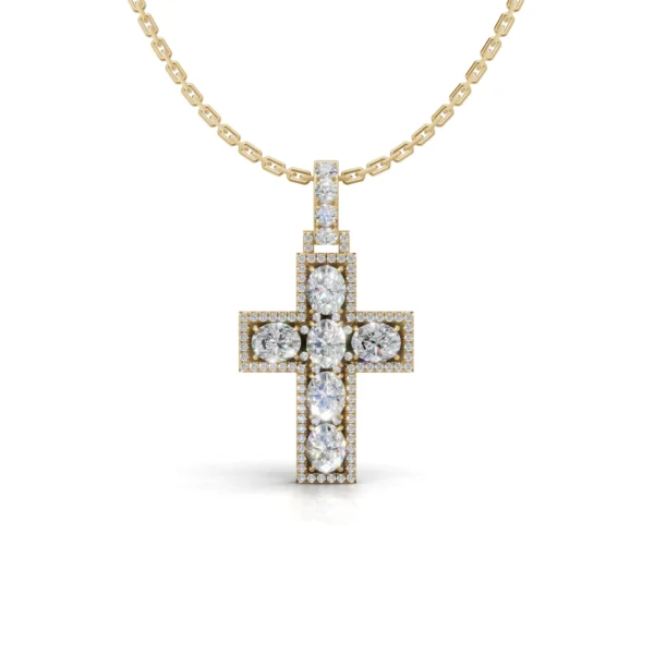 Diamond Halo Cross Pendant