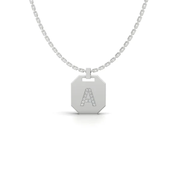Octagon Initial Pendant