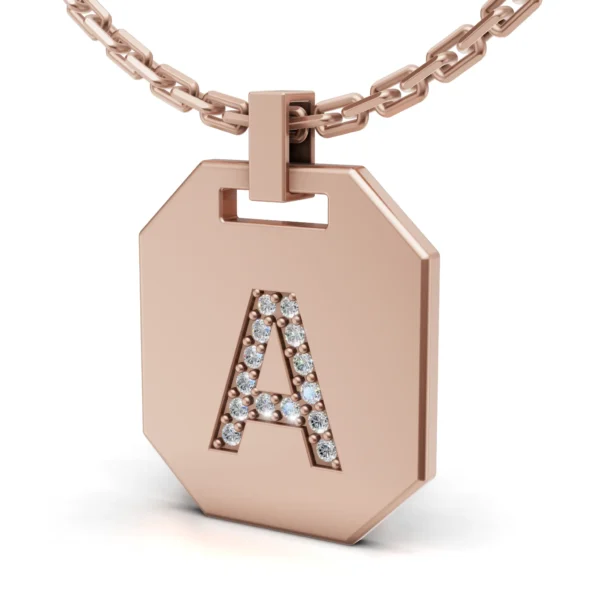 Octagon Initial Pendant