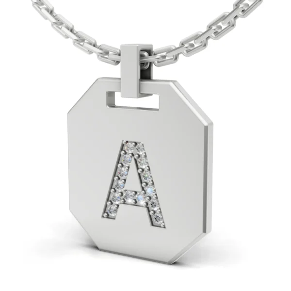 Octagon Initial Pendant