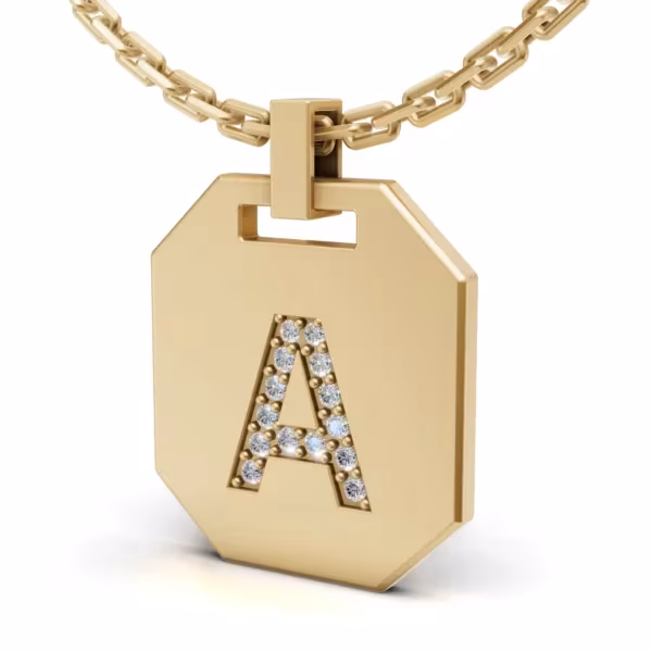 Octagon Initial Pendant