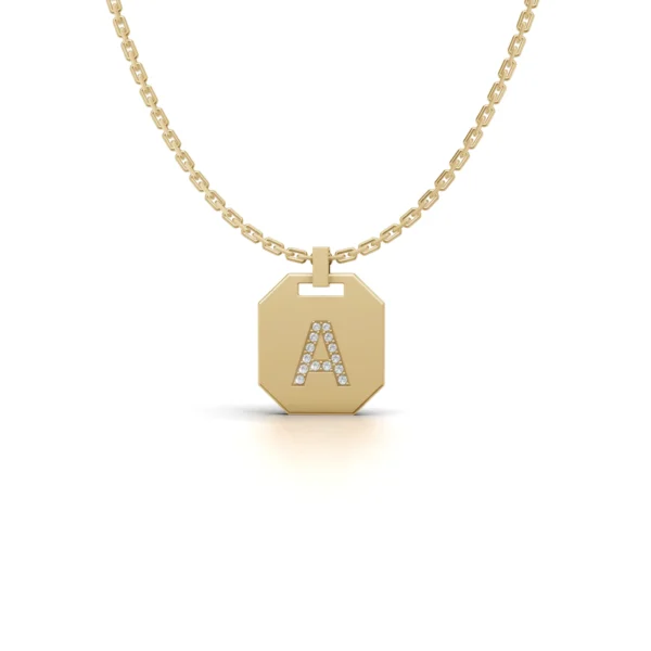 Octagon Initial Pendant