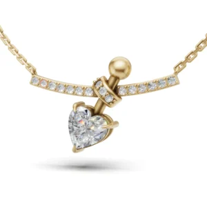 Heart Arrow Necklace in 18k yellow gold, close-up