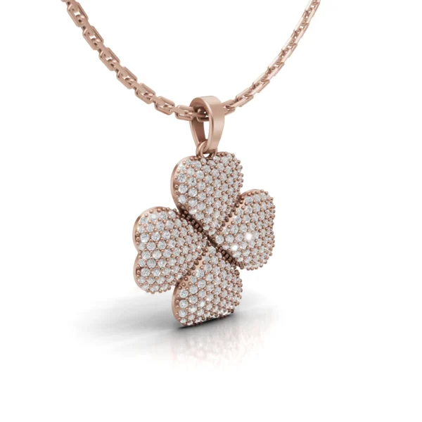 Leaf Clover Pendant in rose gold