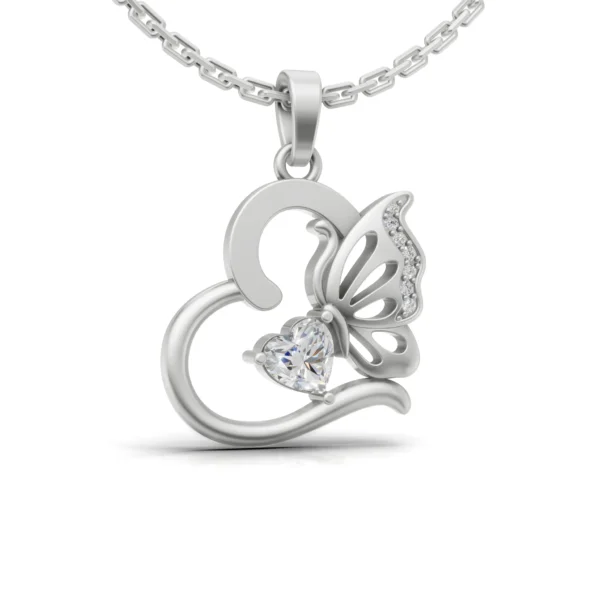 Heart Butterfly Pendant