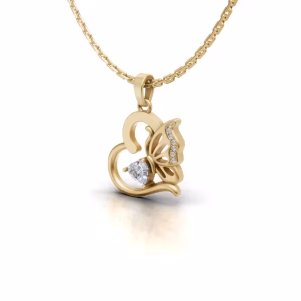 Heart Butterfly Pendant