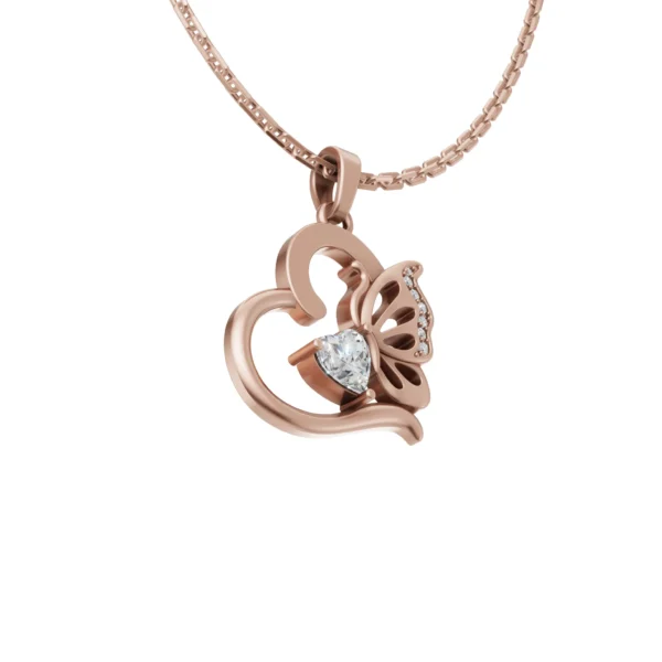 Heart Butterfly Pendant