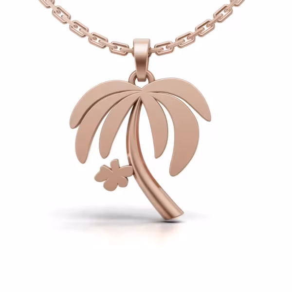 Palm Tree Pendant in rose gold