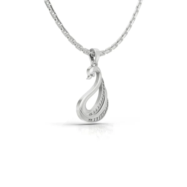 Dainty Swan Pendant in white gold
