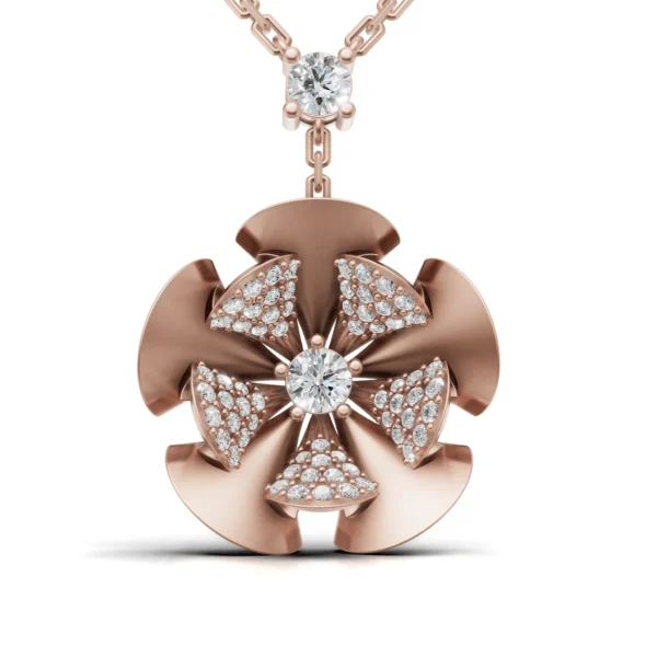 Floral Diamond Pendant in rose gold