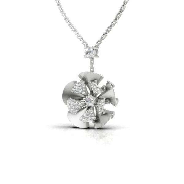 Floral Diamond Pendant in white gold