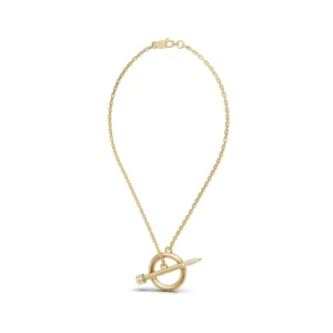 Gold Diamond Nail Necklace in 18k yellow gold, full view