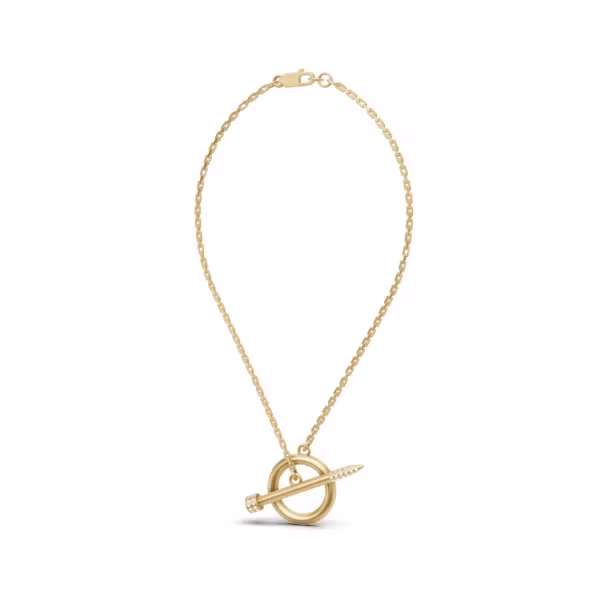 Gold Diamond Nail Necklace