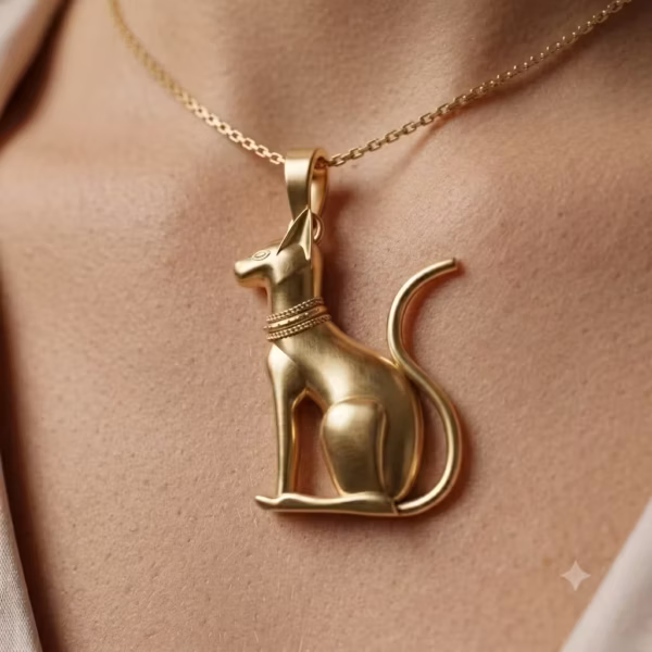 Gold Egyptian Cat Pendant