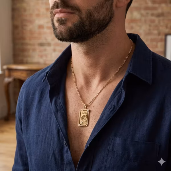Gold King Diamond Card Pendant