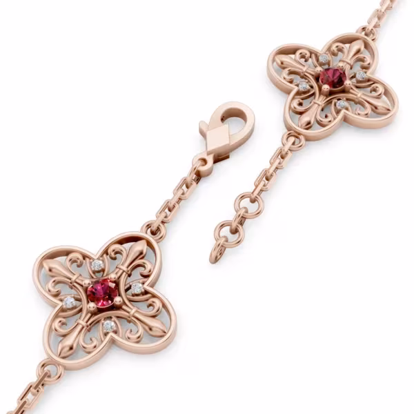 Filigree Flower Bracelet in rose gold